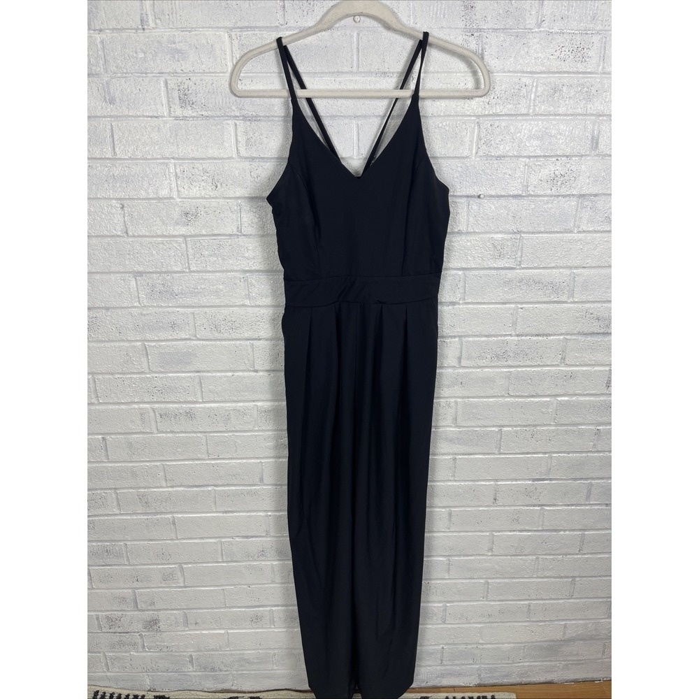 HALARA Navy Black Wide-Leg Jumpsuit with Double Straps